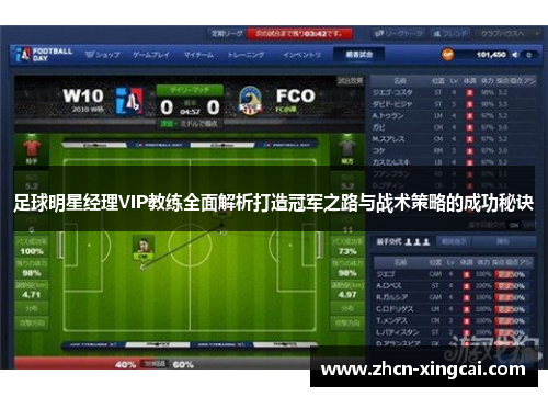 足球明星经理VIP教练全面解析打造冠军之路与战术策略的成功秘诀